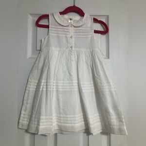 Baby bgosh White Sleeveless Peter Pan Collar Dress girls size 4T NWOT summer